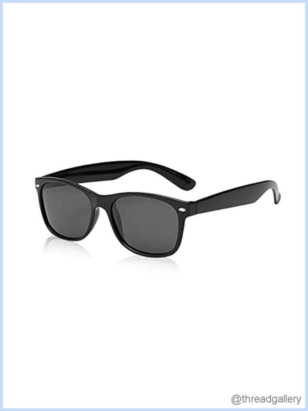 Retro 80s Vintage Style Rectangular Polarized UV400 Sunglasses Full Frame
